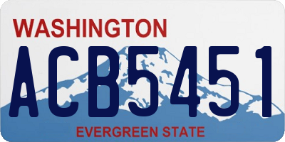 WA license plate ACB5451