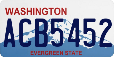 WA license plate ACB5452
