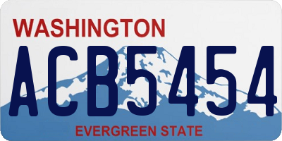 WA license plate ACB5454