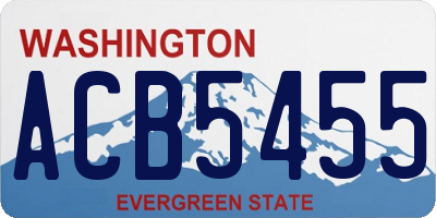 WA license plate ACB5455