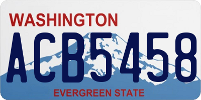 WA license plate ACB5458