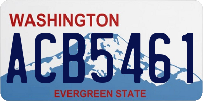 WA license plate ACB5461