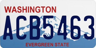 WA license plate ACB5463