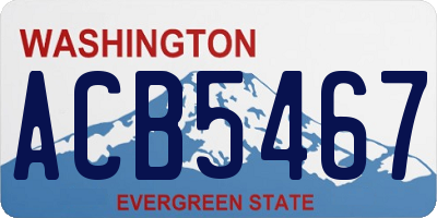 WA license plate ACB5467