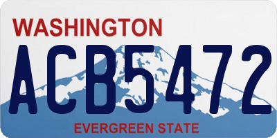WA license plate ACB5472