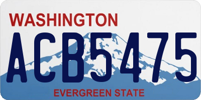 WA license plate ACB5475