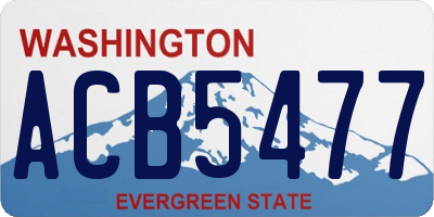 WA license plate ACB5477
