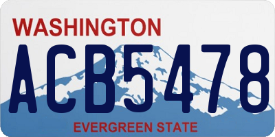 WA license plate ACB5478