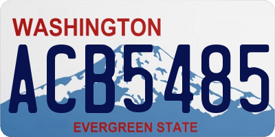 WA license plate ACB5485