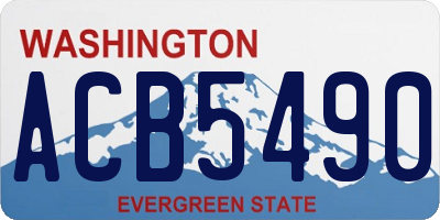 WA license plate ACB5490