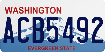 WA license plate ACB5492