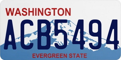 WA license plate ACB5494
