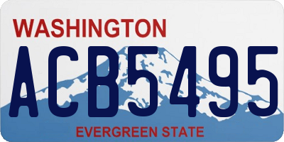 WA license plate ACB5495
