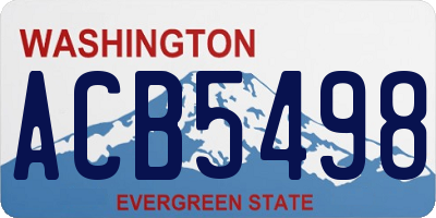 WA license plate ACB5498