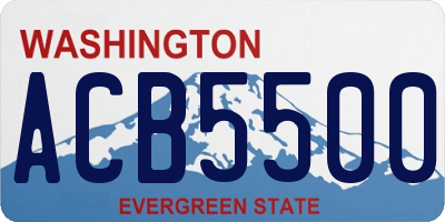 WA license plate ACB5500
