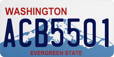 WA license plate ACB5501
