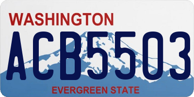 WA license plate ACB5503