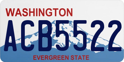 WA license plate ACB5522