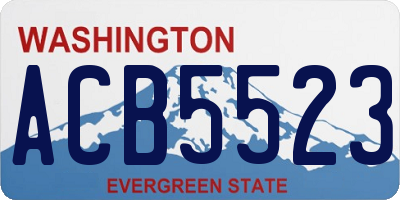 WA license plate ACB5523