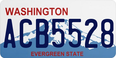 WA license plate ACB5528