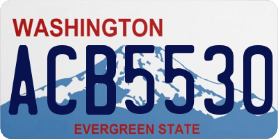 WA license plate ACB5530