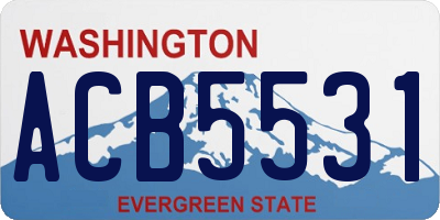 WA license plate ACB5531