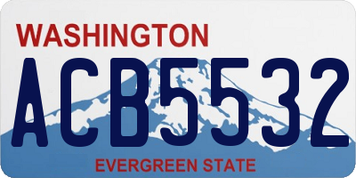 WA license plate ACB5532