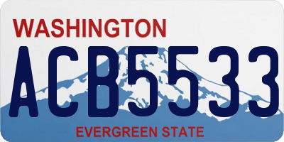WA license plate ACB5533
