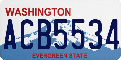 WA license plate ACB5534