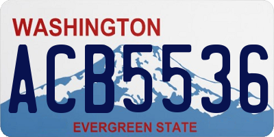 WA license plate ACB5536