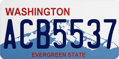 WA license plate ACB5537