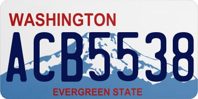 WA license plate ACB5538