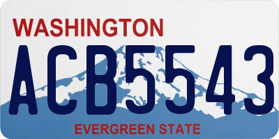 WA license plate ACB5543