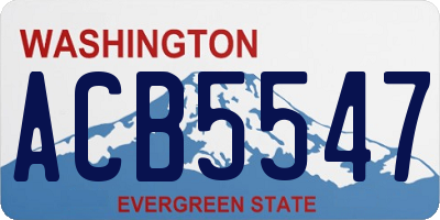 WA license plate ACB5547