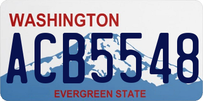 WA license plate ACB5548
