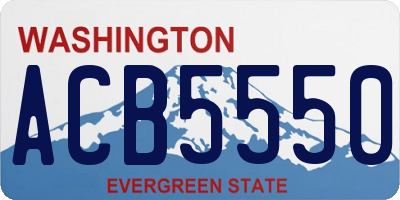 WA license plate ACB5550