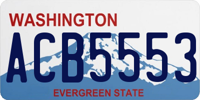 WA license plate ACB5553