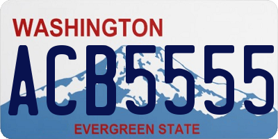 WA license plate ACB5555
