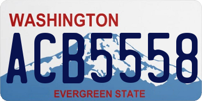 WA license plate ACB5558