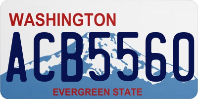 WA license plate ACB5560