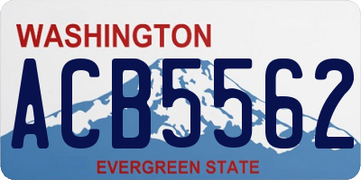 WA license plate ACB5562