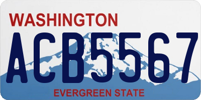 WA license plate ACB5567