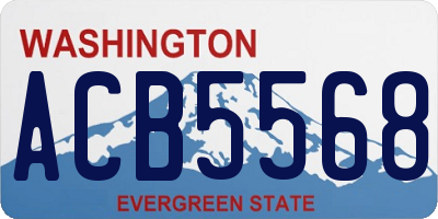 WA license plate ACB5568