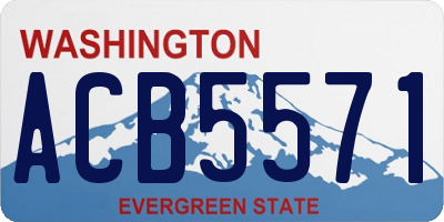 WA license plate ACB5571