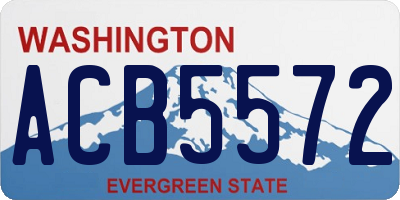 WA license plate ACB5572