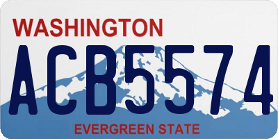 WA license plate ACB5574