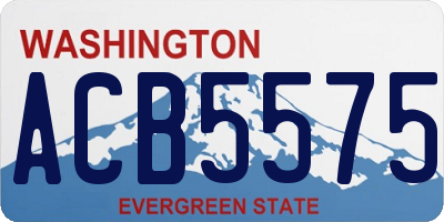 WA license plate ACB5575