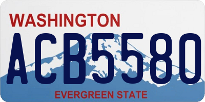 WA license plate ACB5580