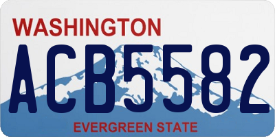 WA license plate ACB5582