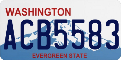 WA license plate ACB5583